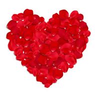 Red rose petals heart