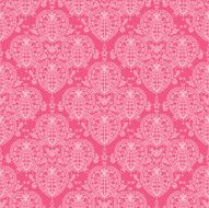 Damask Hearts Seamless Pattern Background