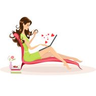Attractive young woman flirting on Internet