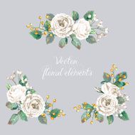 Set of floral elements for design N5