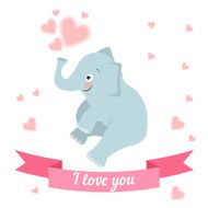 Illustration drawn by animal elephant declaration of love
