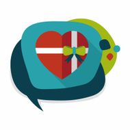Valentine&#039;s Day present flat icon with long shadow eps10 N120