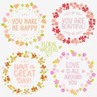 floral wreaths set
