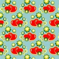 hearts and flowers background