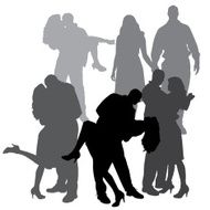Vector silhouette of dance N35