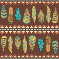 Ethnic seamless pattern with Feathers N2