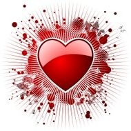 Valentine&#039;s day illustration with glossy red hearts N2