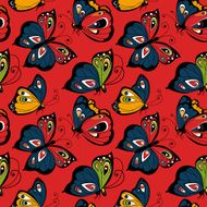 Flying butterfly seamless pattern Spring illustration