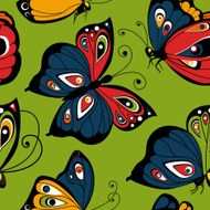 Flying butterfly seamless pattern Spring illustration N2