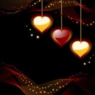 Glowing valentine hearts