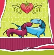 Dachshunds love - Valentine paper