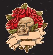 Some roses scull and banner