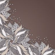 Template for card with fantasy flower