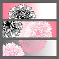 Vector floral illustration background Horizontal banner