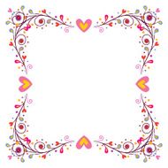 decorative frame with hearts