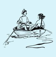 Boy and girl in the boat