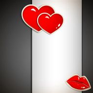 background with lips and hearts
