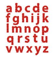 Red Roses font abc lowercase letters
