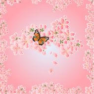 Seamless texture cherry blossoms Spring vector