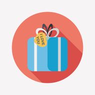 Valentine&#039;s Day present flat icon with long shadow eps10 N121