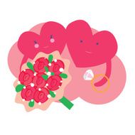 Wedding invitation with hearts