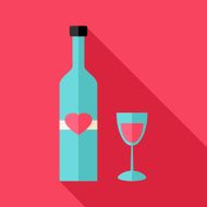 Alcohol bottle with glass heart