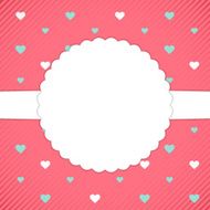 Red template card with blue and white hearts