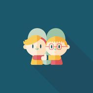 Valentine's day couple flat icon with long shadow eps10 N93