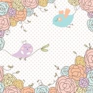 Wedding card with beautiful rose flowers on polka dot background N2