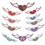 Many hearts with wings