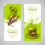Set of vintage Easter banners