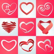 Collection of hearts for Valentines Day celebration