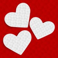 Background with white hearts Vector illustration