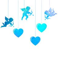 watercolor silhouette of an angel watercolor painting on white background N18