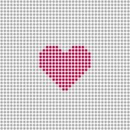 Square with grey circles and red heart