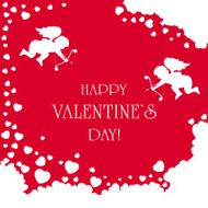 Cupids on Valentines background