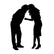 Vector silhouette of a couple N106