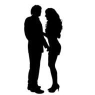 Vector silhouette of a couple N107