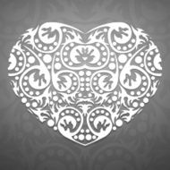 Abstract white heart N2