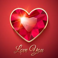 Valentine&#039;s Day Card with Red Gemstone