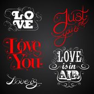 Love calligraphic elements