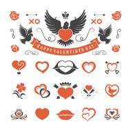 Valentines Day or Wedding Vintage Objects Vector