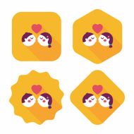 Valentine's day couple flat icon with long shadow eps10 N94