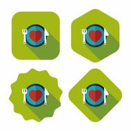 Valentine&#039;s Day flat icon with long shadow eps10 N11