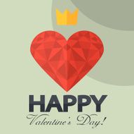 Holiday Postcard for ValentineÂs day in flat design N2