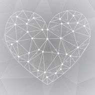 Geometric shapes heart Template for Valentines Day Abstract poly