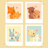 Illustration for Valentines Day with cute animals