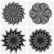 Set of abstract flowers Vector N6