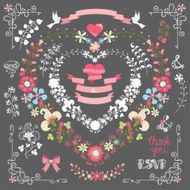 Holiday love template set Floral decor border