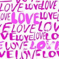 Pattern with hand painted words love N13